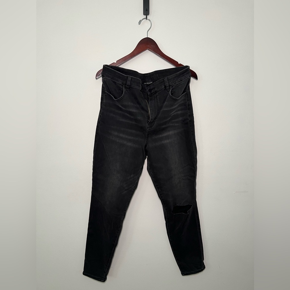 American Eagle Next Level Stretch Black Distressed Jeans